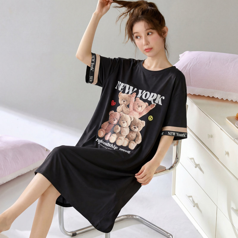 睡裙女夏季冰丝薄款家居服图片