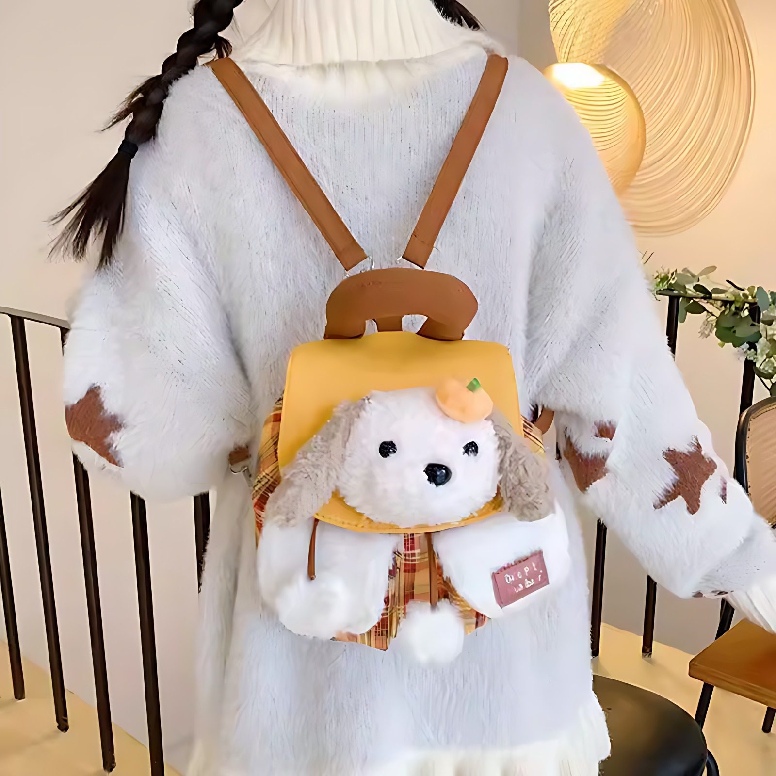 可爱小狗小背包女2025新款卡通儿童玩偶小书包轻便外出旅行双肩包