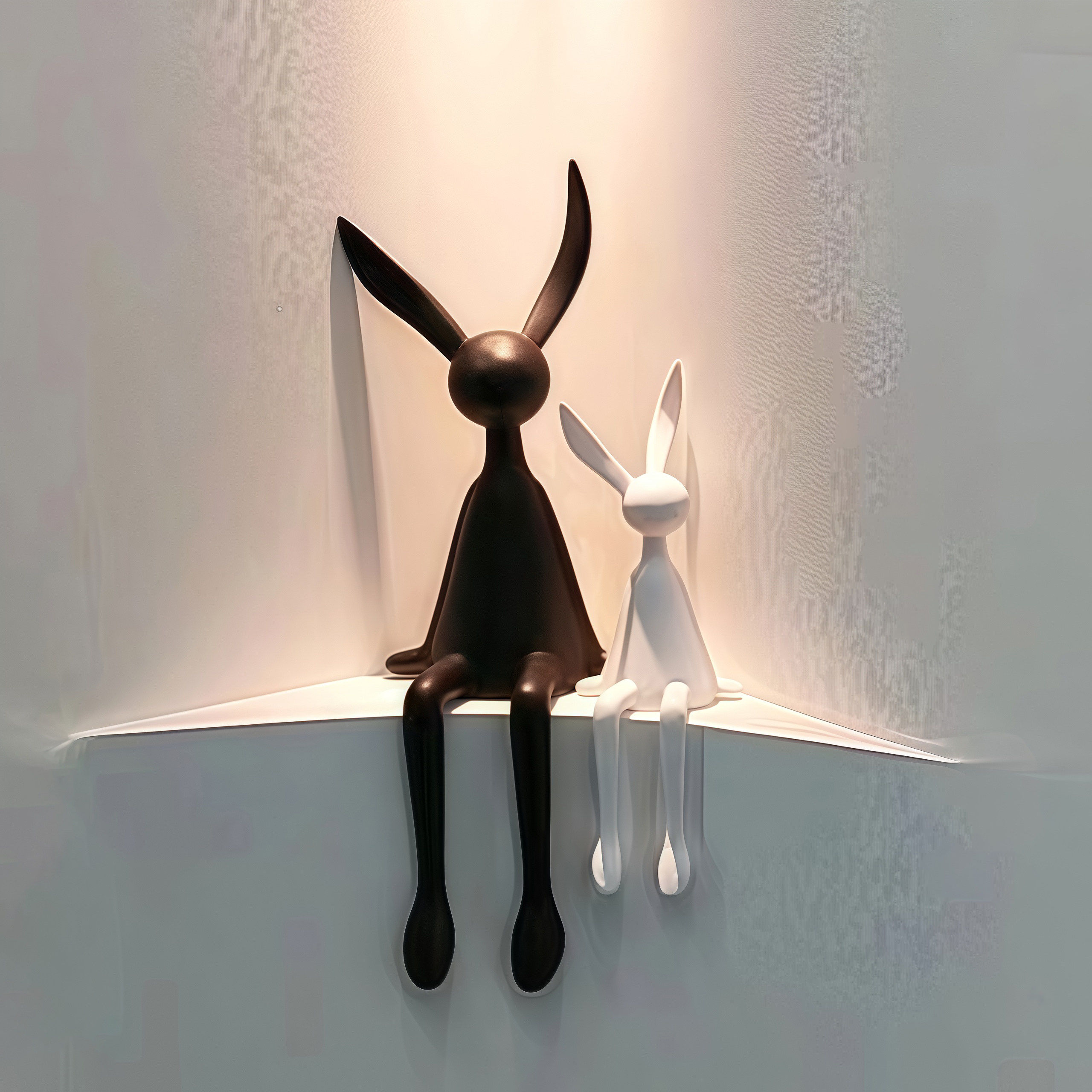 意式极简坐姿兔子摆件玄关壁龛客厅酒柜电视柜背景墙装饰品奶油风