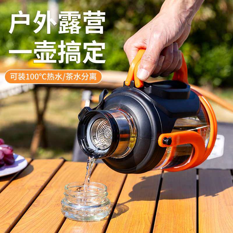1500ml大容量玻璃吨吨杯带把手