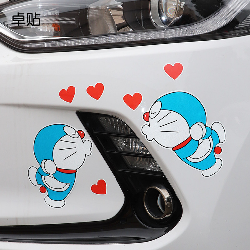 卓贴 个性汽车贴纸机器猫卡通哆啦a梦装饰车贴遮挡划痕侧面车门