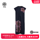 连衣裙女夏季 TCH私服烫钻休闲宽松气质飞飞袖 中长款 T75B30E5167