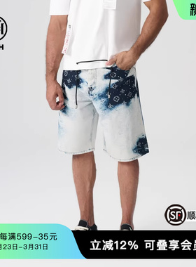 TCH轻奢春秋新款烫钻满印时尚百搭宽松牛仔短裤T72B218016