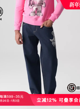 TCH轻奢春秋新款时尚复古烫钻经典系列牛仔裤T72A208006