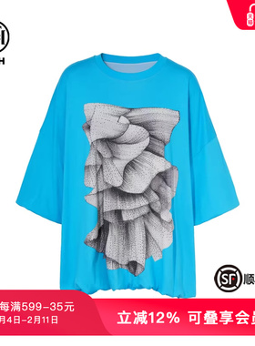 TCH轻奢夏款上新抹胸礼裙烫钻时尚蓝色蓬蓬T裙T75A10E1043私服tch