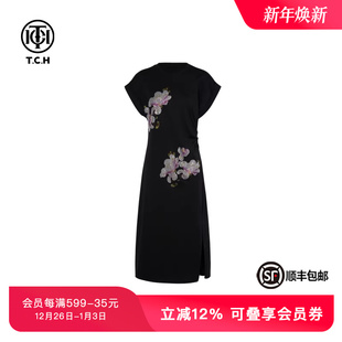 TCH潮牌烫钻时尚 休闲百搭气质收腰显瘦夏日连衣裙女T75A30E1015