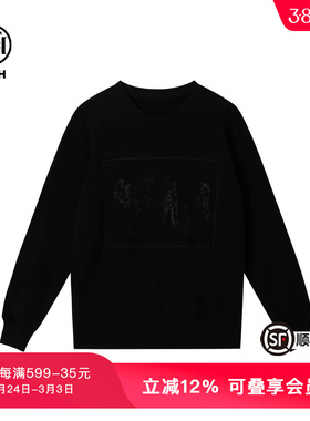 TCH潮牌轻奢黑色圆领时尚休闲卫衣春秋新款上衣女T72C11B9005