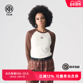 女T72A086041 T恤新烫钻百搭经典 陈钰琪同款 TCH轻奢长袖
