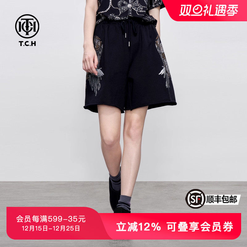 时尚烫钻运动休闲裤短裤