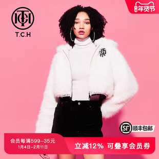 TCH轻奢潮牌冬季新款休闲时尚潮流短款毛绒外套T69D276032