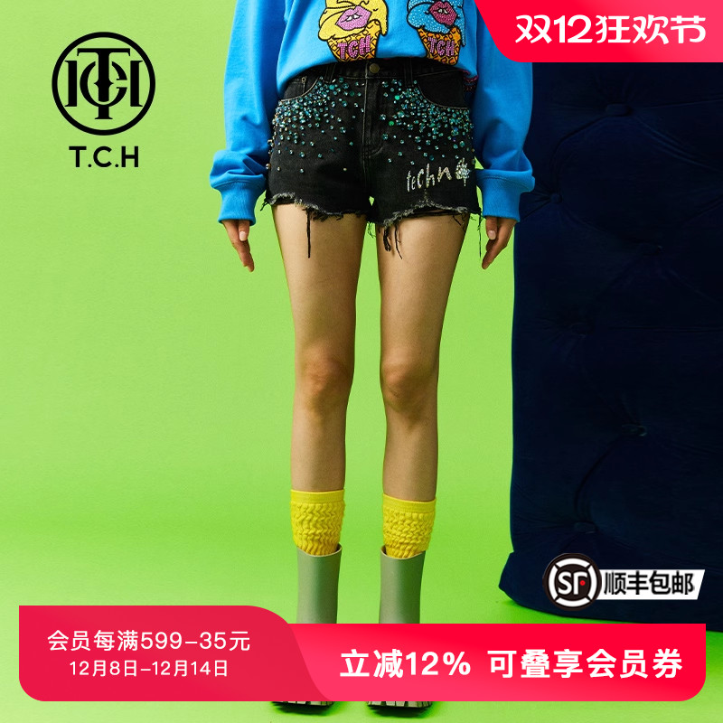 裤脚，高弹力面料，时尚豹纹印花