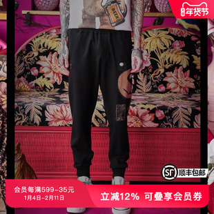 TCH潮牌轻奢潮牌长裤大头熊烫钻黑色休闲卫裤商场同款T66B206002