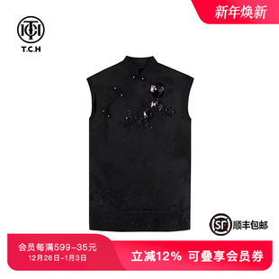 显瘦气质连衣裙T72B30E9008 时尚 TCH潮牌新中式 春秋新款