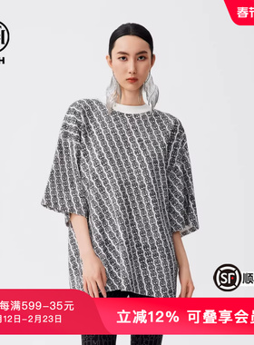 TCH烫钻满印LOGO短袖T恤时尚百搭男女同款春秋新款T72C106066