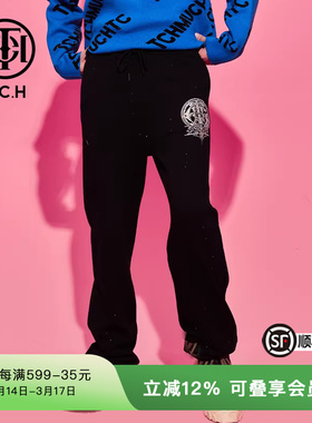 TCH轻奢潮牌冬季新款烫钻时尚显瘦潮流休闲长裤T69D206031