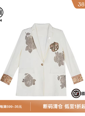 TCH新中式时尚修身气质显瘦白色西服外套T72A04E9007