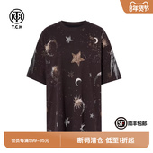 T恤夏男女同款 TCH轻奢烫钻时尚 休闲宽松圆领潮酷短袖 T75B10E9017
