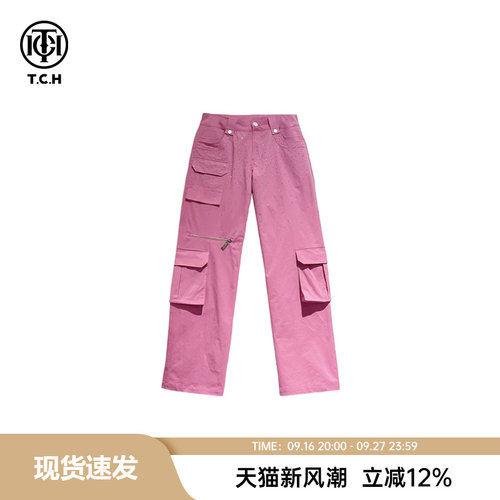 Tch休闲长裤烫钻工装裤
