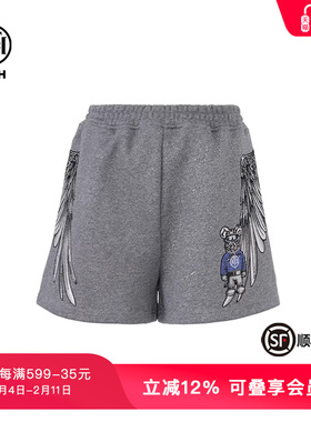 TCH轻奢烫钻工艺翅膀暴力熊短裤女T72B21E6010私服tch