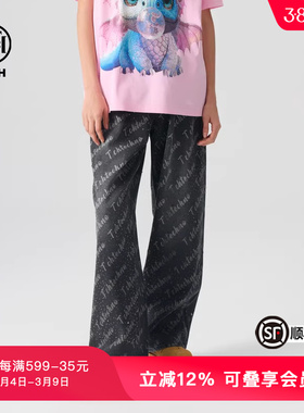 TCH轻奢系列牛仔裤春秋新款满印潮流个性阔腿裤T72A208050