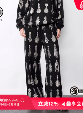 TCH潮牌烫钻宽松百搭显瘦阔腿休闲直筒裤年春秋T72C206012