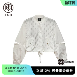 TCH潮牌LOGO烫钻休闲设计感短外套女夏季 潮流T69B16E6010 新款