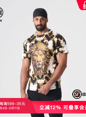 TCH潮牌时尚花纹短袖T恤男女同款春秋新款个性潮流T72B106067