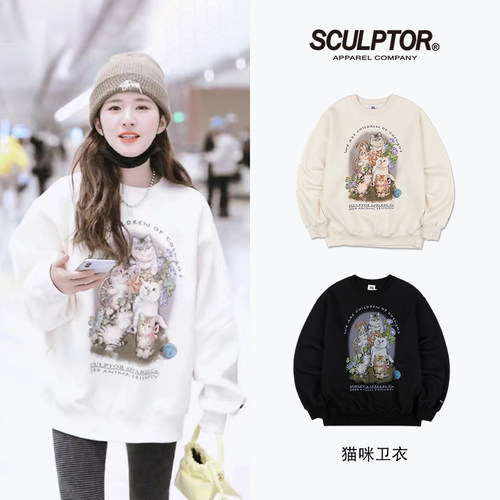 SCULPTOR赵露思同款猫咪卫衣