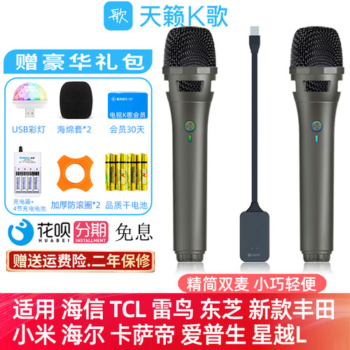 天籁k歌家用无线麦克风海信电视