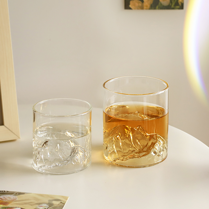 可爱日子 ins高级感富士观山杯透明喝水酒杯氛围感高颜值玻璃杯