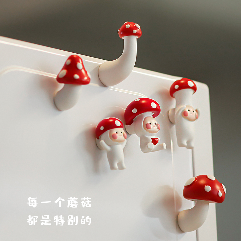 可爱日子 3D立体可爱创意红蘑菇卡通冰箱磁贴有趣个性装饰挂件