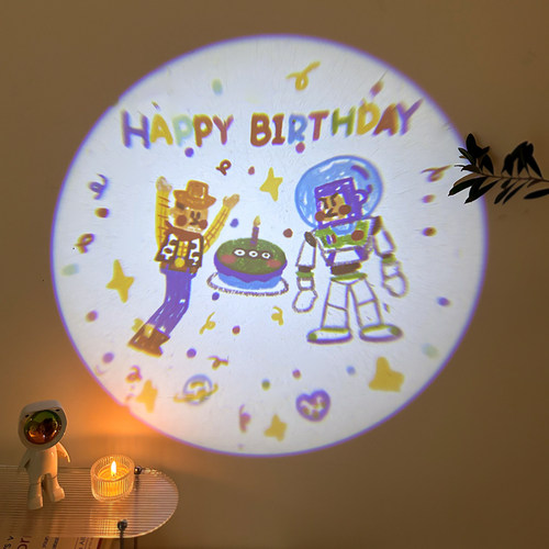 生日快乐投影氛围灯ins拍照道具