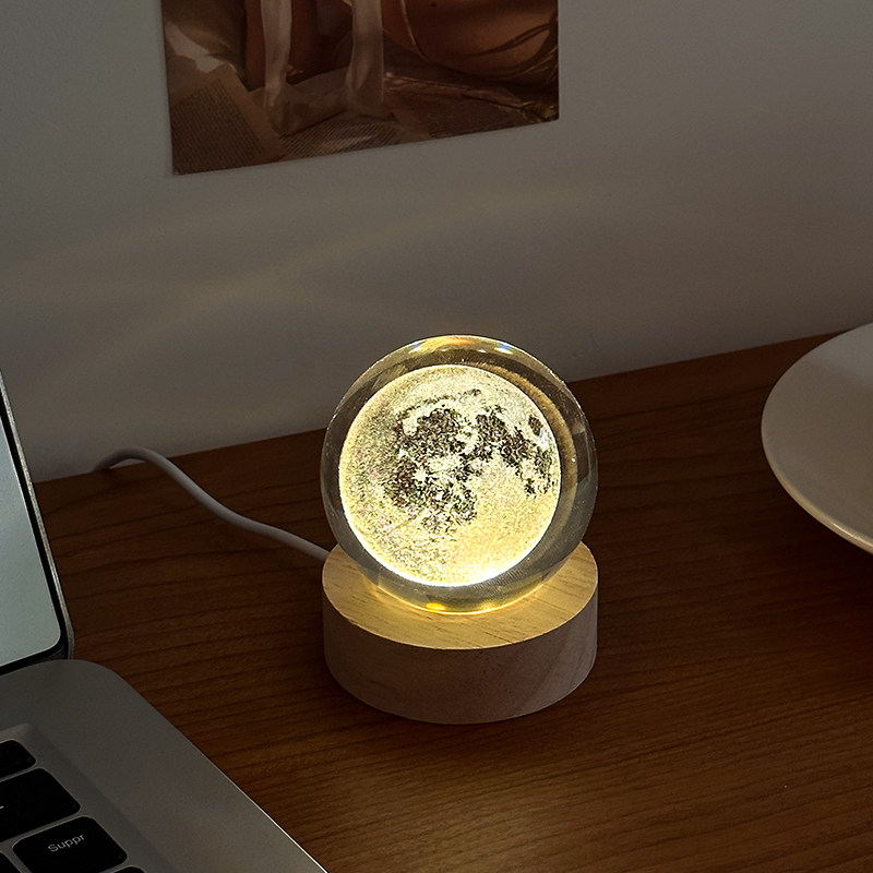 可爱日子 创意王子水晶球星空月球灯 网红小夜灯桌面摆件礼物,家装灯饰光源,小夜灯,淘宝优惠券,粉丝福利购,淘宝优惠卷