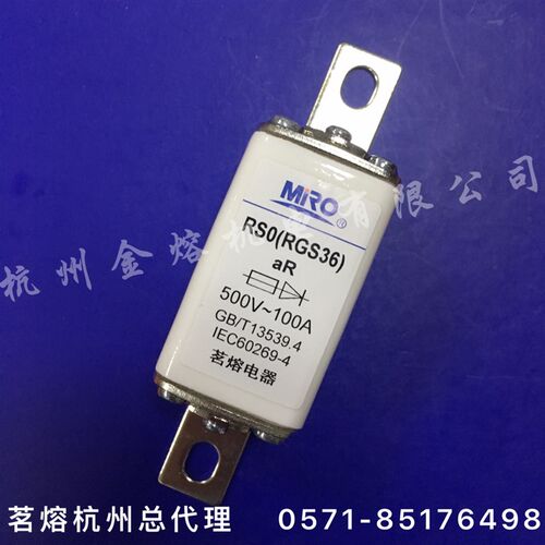 茗熔熔断器RGS36 RS0 RS3-500V 500V 60A 80A 100A方管螺栓 快速