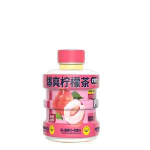 初饮初饮爆爽柠檬茶饮品420g*4瓶蜜桃0蔗糖0脂肪口感清爽夏季茶饮