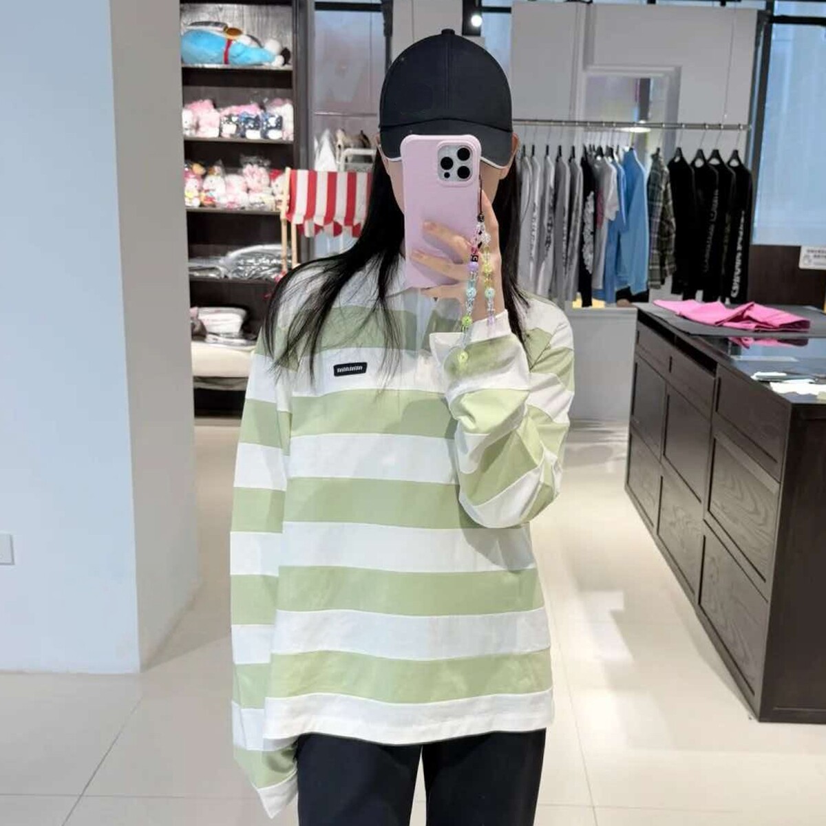 Miss Chen 高定 2026秋装字母微标宽松上衣条纹拼接POLO衫T恤女