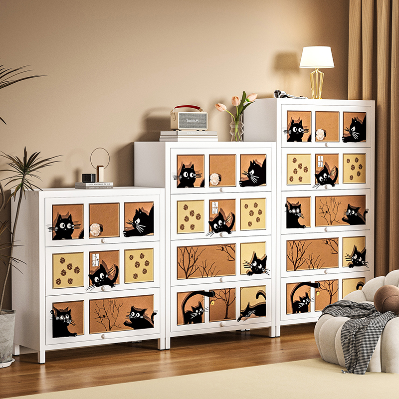 福凯祥钢制书架中古风防尘书柜靠墙一体储物柜客厅收纳柜铁艺置物