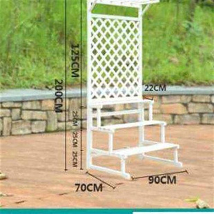 客厅防腐木户外落地式 花盆室外阶梯花架木质架多层阳台o吊兰实o.