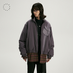PIHO 24早秋以爱之名 假两件格子衫飞行员夹克夹棉外套下摆可拆卸