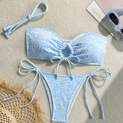 女士性感分体抹胸bikini泳衣辣妹沙滩温泉度假显瘦小清新比基尼