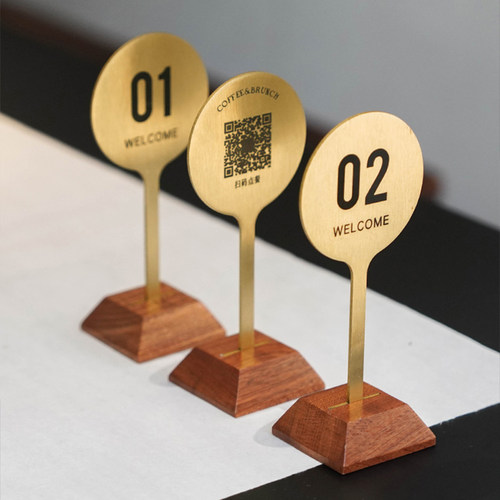 高档桌号牌黄铜桌号牌金属定