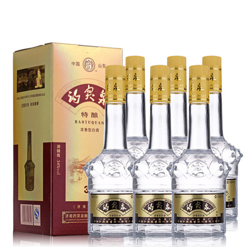 山东鲁酒特产白酒 34度趵突泉特酿白酒 34度白趵 整箱正品特惠