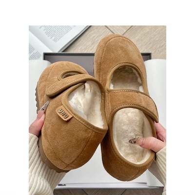 2024年秋季魔术贴保暖超薄棕色