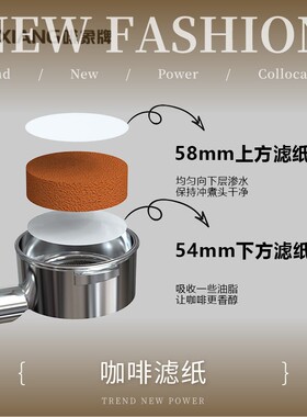 啡象牌圆形51mm咖啡滤纸咖啡机手冲过滤纸粉碗垫纸摩卡壶萃取58mm