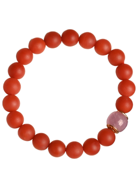 桃花运手串保山南红复古风紫锂辉