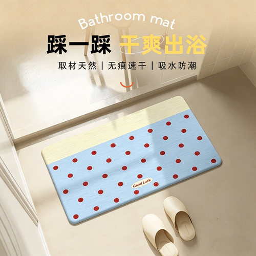 简约韩系硬硅藻泥地垫吸水速干