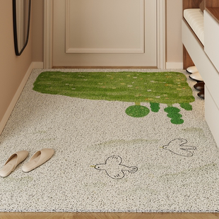 入户地垫高级感丝圈玄关进门除尘脚垫卧室门口防滑除尘垫子可裁剪