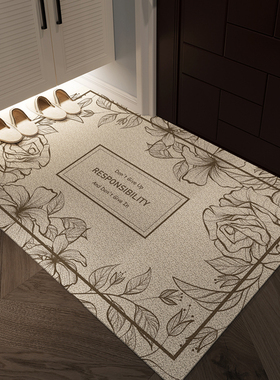 美式丝圈入户门垫防滑脚垫可裁剪线圈地毯出房门口玄关入室门地垫