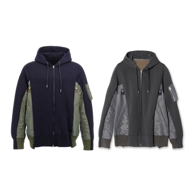 26SS萨卡衣明星同款休闲拼接连帽卫衣男女同款宽松外套潮牌上衣