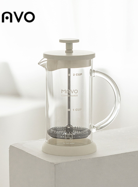 MAVO雪白法压壶 咖啡壶煮咖啡家用小型滤茶壶过滤杯 冬季限定玻璃